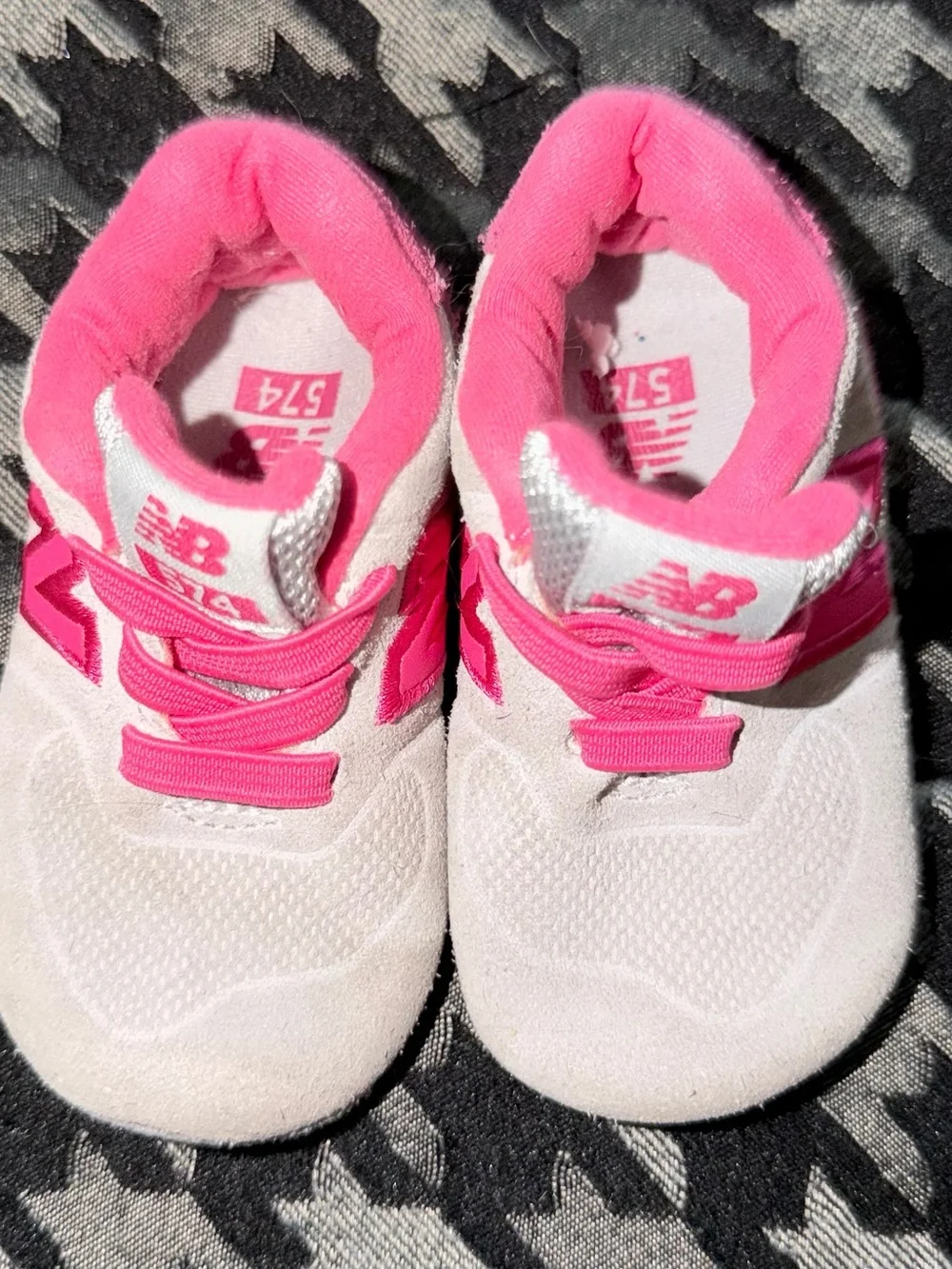 New Balance Pink & Cream Baby Walker Sneakers